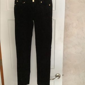 Tory Burch black corduroy super skinny Jean